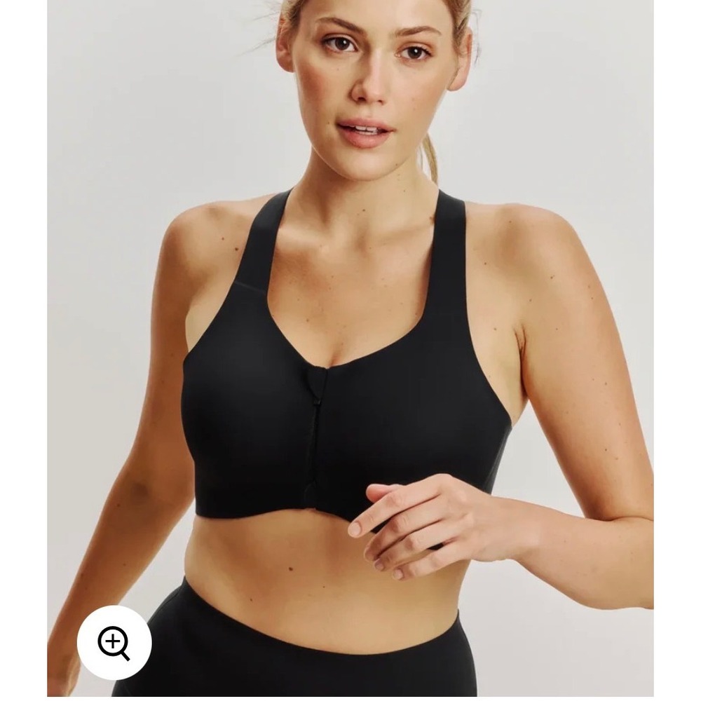 Knix Catalyst Front Zip Sports Bra Black High Impact Size 3